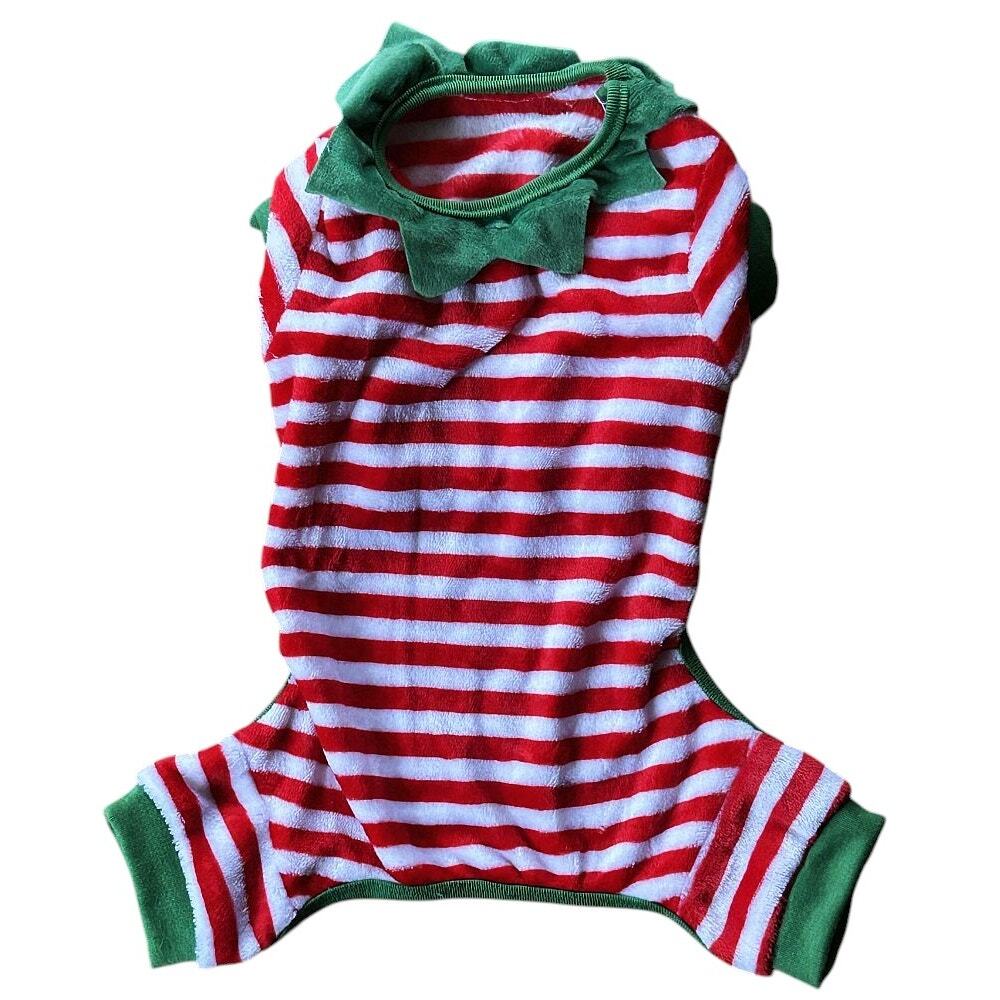 Greenbrier Small Dog Striped Christmas Outfit Pajamas Large